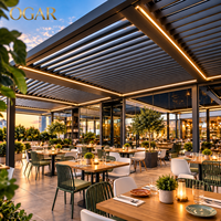 Pergola motorisée d'extérieur en aluminium avec stores orientables pour café, bistrot, jardin, salle à manger et terrasse commerciale