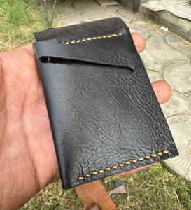 Anwar Enterprises presenta estilo Vintage 100% cuero de vaca genuino tarjetero plegable Delgado cierre abierto corto antirrobo Fea - Product Image 6