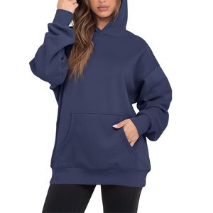 Sudadera con Capucha Extra Grande Personalizada al por Mayor, Sudadera Informal Ligera para Mujer, Sudadera Holgada de Manga Larga con Bolsillo - Product Image 1