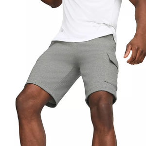 กางเกงขาสั้นผ้าฟลีซสำหรับผู้ชายกางเกงขาสั้นทรงแบ็กกี้ทรงแบ็กกี้กางเกงออกกำลังกายขาสั้นผ้าคอตตอนสีพื้นสำหรับใช้ในยิมออกแบบโลโก้ได้ตามต้องการ - Product Image 2