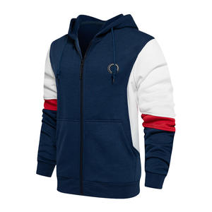 Sudadera con capucha de color con logotipo personalizado para hombre 100% algodón poliéster ropa de calle informal sudaderas con cremallera de lana para invierno - Product Image 2