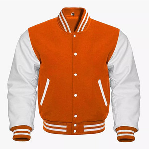 Blouson aviateur Letterman Varsity pour homme avec manches en cuir véritable col montant Street Wear pour la saison d'hiver RATA-International - Product Image 1