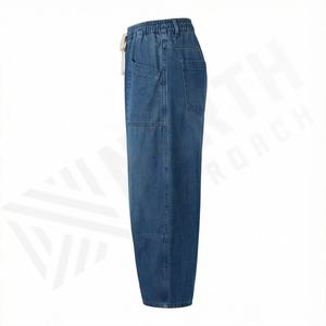 Jeans à jambes larges et droites élégants, mode féminine, vente en gros, lavage clair, taille moyenne, vêtements de rue en vrac pour femmes, pantalons en denim - Product Image 3