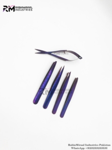 Pinzas para Cejas con Punta Inclinada de Plasma Morado, Acero Inoxidable, Empaque Personalizado, Nuevo Estilo, Gran Demanda - Product Image 4