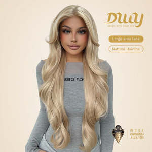 Mae-DWY 28-Inch Wavy Glueless <b>Lace</b> <b>Front</b> <b>Wig</b> for Women Transparent <b>Lace</b> Color - Product Image 2
