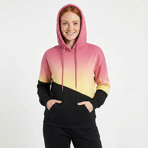 Sudaderas con Capucha de Panel en Contraste para Mujer, Venta Directa de Fábrica OEM, Ropa Urbana, Marca Personalizada, Ajuste Holgado, Sudaderas con Capucha de Felpa de Algodón - Product Image 2