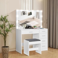 Table de toilette moderne nordique personnalisable en gros, coiffeuse de maquillage avec panneau, mobilier de chambre pour projets hôteliers et d'appartements, vente en gros