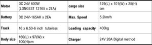 Chariot électrique à roues LMM-M400L avec système à double moteur et longue autonomie de la batterie, capacité de charge de 400 kg - Product Image 3