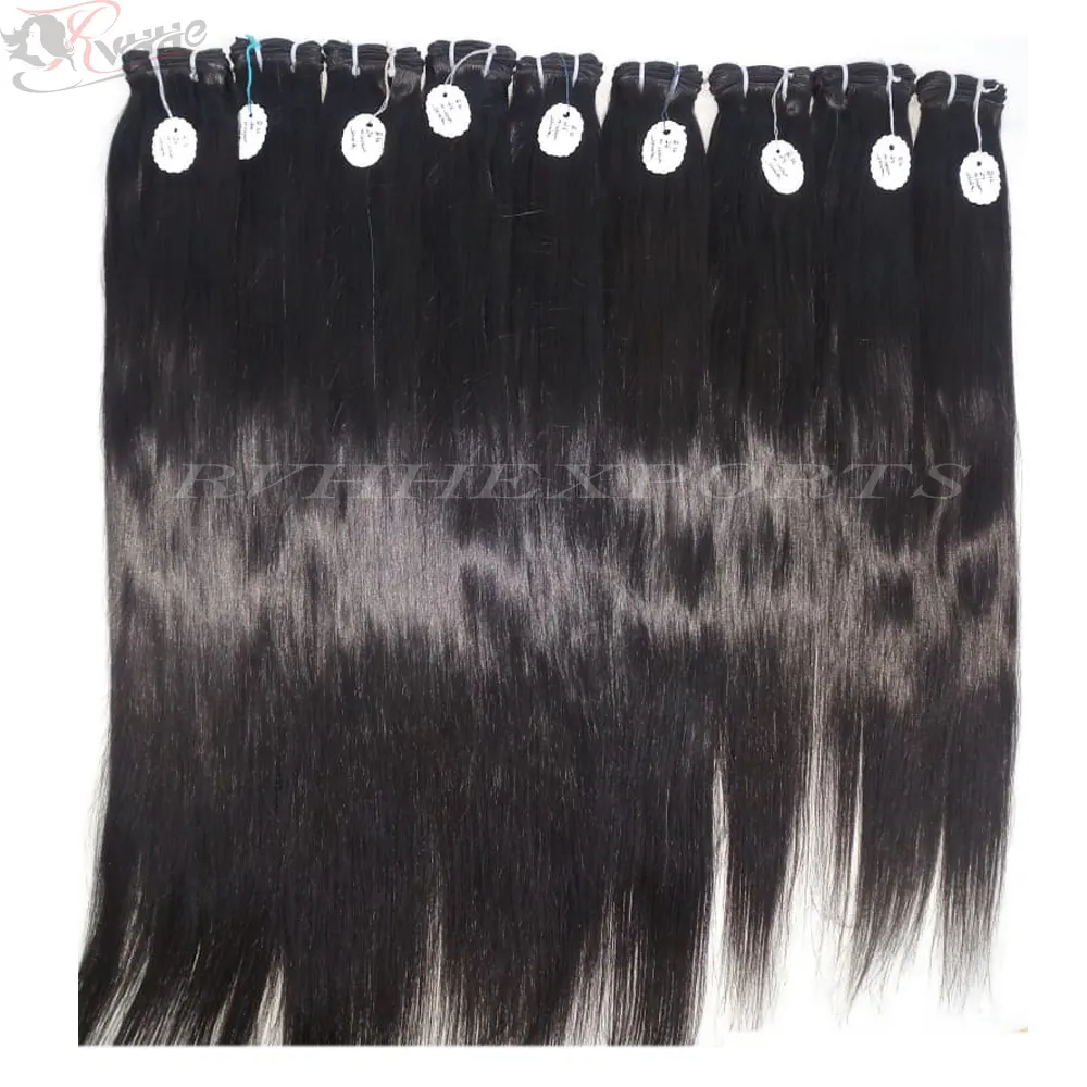 South Indian Raw Remi Temple Wavy Double Wefted Hair Single Drawn Unprocessed Raw Virgin 20" Temple Human Hair At Factory Prices