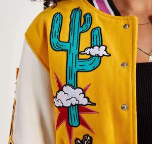 Vestes universitaires pour femmes à prix de gros, nouveau crop top, veste de baseball, veste bomber tendance, vêtements de mode pour femmes - Product Image 6