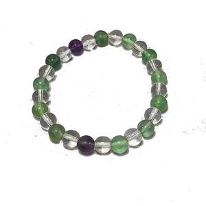 Handmade Fluorite with crystal Round <b>Beads</b> <b>Bracelet</b> Crystal <b>Beads</b> Fashion Jewelry for <b>Men</b> & Women Energy Gemstone Gift - Product Image 5