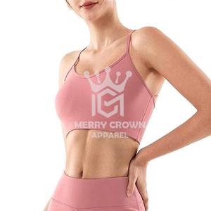 Conjunto de 2 piezas para correr informal sexy personalizado al por mayor sujetador de yoga fitness de secado rápido para mujer Pantalones cortos de algodón de talla grande frontal - Product Image 5