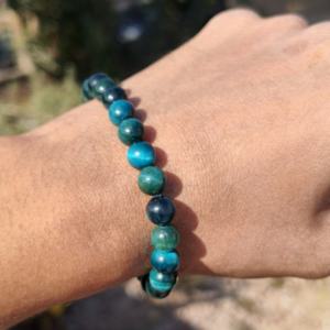 Natural Blue Tiger Eye Handmade Luxury Beaded Round Adjustable Bracelet 925 Silver 8mm Healing <b>Crystal</b> <b>Jewelry</b> Gift Men Women - Product Image 3