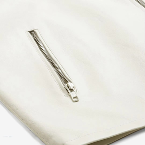 Veste Homme Légère en Cuir Véritable Casual Fermeture Éclair Devant Respirante Coupe-Vent Doublure en Coton Couleur Personnalisée Mode - Product Image 4