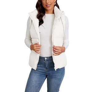 Gilet matelassé décontracté et veste bomber respirante pour femme, fermeture éclair à capuche, logo et couleur personnalisés, service OEM - Product Image 2