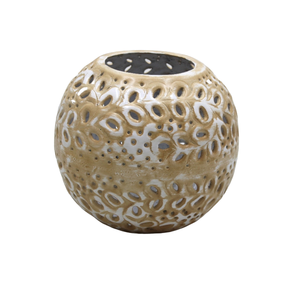 Soporte votivo redondo de diseñador decorativo de aluminio diseño americano cobre con recipientes antivela verde hechos a mano - Product Image 4