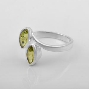 Bagues en péridot véritable Bague en argent sterling 925 Belle pierre précieuse verte taille marquise Bague éternité vermeil Bijoux de mode - Product Image 4