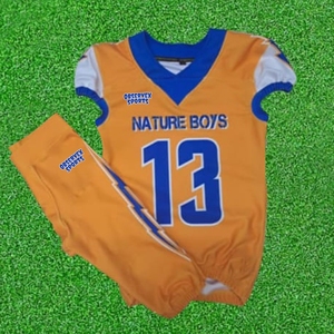 Conjunto de Jersey y pantalones de fútbol americano juvenil con estampado de sublimación de nuevo diseño, conjuntos de equipo de uniformes deportivos de poliéster de secado rápido para hombres - Product Image 2