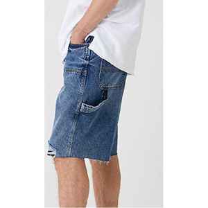 Pantalones Cortos de Mezclilla Delgados Casuales para Hombre, de Moda, Rotos, Ajustados, Rectos, Desgastados, de Secado Rápido, con Cierre de Botones, 100% Poliéster - Product Image 2