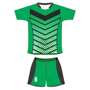 Maglia da calcio Design maglia da calcio verde e nero maglia da calcio sfumata futsal uniforme sublimazione divisa da calcio personalizzata