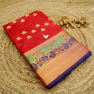 <span class=keywords><strong>India</strong></span> Pakistani Designer Feestkleding <span class=keywords><strong>Saree</strong></span> Kanchipuram Zachte Lichi Zijde Sari 'S Met Blouse Sarees <span class=keywords><strong>In</strong></span> Zuid-Indiase Stijl - Product Image 2