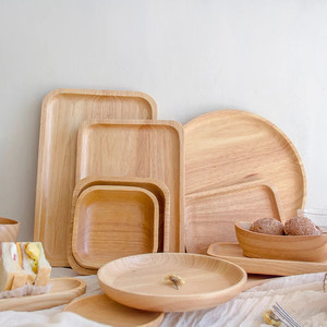 Sustainable <b>food</b> presenting <b>wooden</b> dishes eco dishware <b>sets</b> natural crafted wood plates to serve dinners - Product Image 1