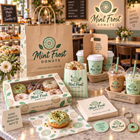 Emballages de marque AT PACK pour les boutiques de beignets avec des boîtes à beignets personnalisées, des sacs en papier, des gobelets à café et des solutions de vente à emporter