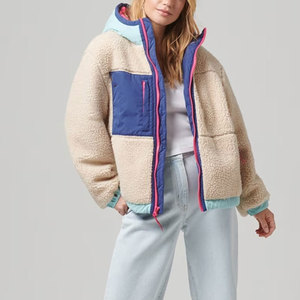 Long Sleeve Hooded Collar <b>Women</b> <b>Sherpa</b> Fleece <b>Jacket</b> Premium Quality Stylish Designed Soft Fur Made Knitted Breathable Winter - Product Image 5