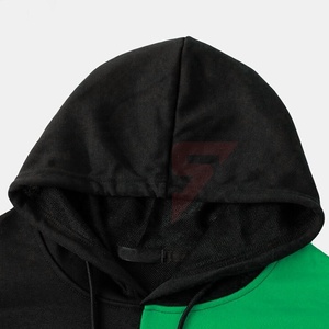 Mode bicolore sweats à capuche pour hommes pull surdimensionné vierge de couleur unie personnalisé sweats à capuche en coton - Product Image 3