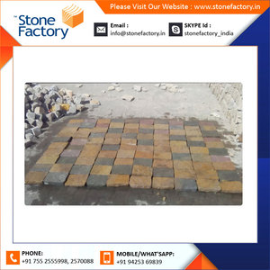 Durable Natural Yellow Brown Cobble <b>Stone</b> for Driveway, Parking, and Garden Paths Wholesale Rates - Product Image 2