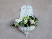 Ensemble de 2 jardinières murales en métal galvanisé, Vase mural suspendu de Style ferme pour jardin, jardinière de décoration de sol