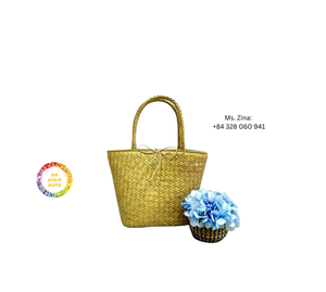 Natural Woven Seagrass Bag for Women Handmade Straw Tote Bag Ideal for Beach Picnic Travel Everyday Use Lightweight and Durable - Product Image 6