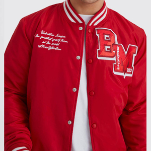 เสื้อแจ็กเก็ตเบสบอลผ้าไนลอนกันลมสำหรับผู้ชายเสื้อแจ็กเก็ตกีฬาแบบวินเทจปรับแต่งได้จากโรงงาน - Product Image 3