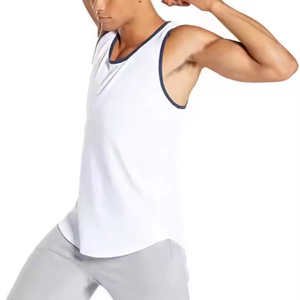 Débardeurs de sport pour hommes 100% coton, à séchage rapide, sans manches, pour la salle de sport, l'entraînement musculaire, débardeur personnalisé imprimé pour hommes - Product Image 2