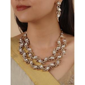 Conjunto de Collar de Aleación Chapado en Rodio Rosa con Cristales y Diamantes de Imitación para Boda o Compromiso - PK-S158P - Product Image 2