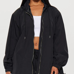 Ensemble de survêtement en twill confortable et de haute qualité pour femmes / Prix de gros, survêtement deux pièces noir surdimensionné pour femmes, finition lisse, 2026 - Product Image 2