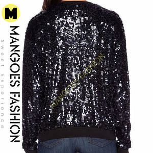 Chaqueta Bomber de Lentejuelas con Color Personalizado para Mujer, Chaqueta Acolchada Informal de Invierno con Forro de Seda, Relleno de Algodón, Lona Transpirable - Product Image 3