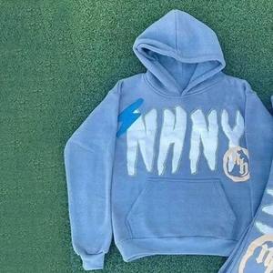 Survêtements en coton à 100% du Pakistan pour hommes automne et hiver nouvel ensemble deux pièces de couleur unie ensemble à la mode survêtement pour hommes - Product Image 5