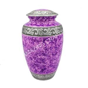 Nuevo Diseño Tradicional, Urna Funeraria de Aluminio Hecha a Mano en Color Rosa Real, Ecológica, Duradera, Estilo Americano, Capacidad de 200 Pulgadas Cúbicas - Product Image 1