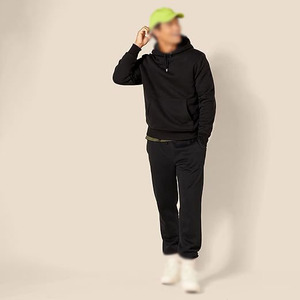 Wholesale Men's <b>Black</b> 100% Cotton <b>Fleece</b> Pullover Hoodie Heavyweight Custom Logo DTG Screen Print Embriodary - Product Image 4