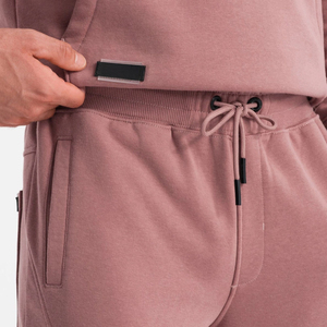 Sudadera con capucha de lana de ganchillo de alta calidad 350GSM para hombre, sudadera rosa con bolsillo de diseño personalizado, 100% algodón bordado lavado - Product Image 6