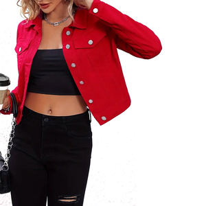 Chaquetas Vaqueras Desgastadas Personalizadas para Mujer, Ligeras y Transpirables con Relleno de Algodón, Diseño Gótico Casual con Botones - Product Image 3