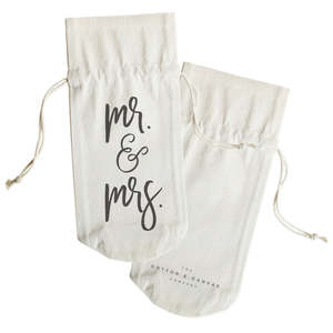 Mr. & Mrs. Canvas <b>Wine</b> <b>Bag</b> Elegant Gift <b>Bags</b> for <b>Wine</b> for Special Occasions - Product Image 2