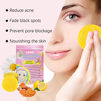 OEM 40 tampons nettoyants à l'acide kojique de curcuma personnalisés avec des tampons vitaminés pour le visage tampons nettoyants au sucre curcuma pour les soins de la peau du visage OEM