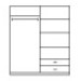 FURNIZONE Modern 4 Door Wooden <b>Wardrobe</b> Closet for Bedroom – <b>Large</b> Storage Cabinet with Hanging Space & 2 Drawers Model 12_0157 - Product Image 2