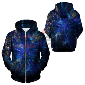 High Quality Men's Solid Flannel Fabric Windproof & <b>Waterproof</b> <b>Hoodies</b> with All Over Printing Zipper Custom Design for Winter - Product Image 3