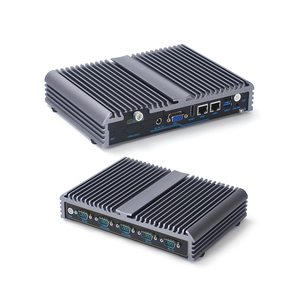 كمبيوتر مدمج صغير بدون مروحة مع ذاكرة SSD سعة 128 جيجابايت ومنفذ VGA وRS232 وذاكرة وصول عشوائي اختيارية 4 أو 8 جيجابايت للخوادم السحابية والتحكم الصناعي والحوسبة المكتبية - Product Image 1
