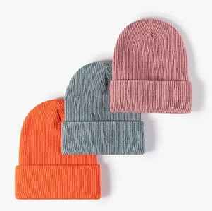 Acrylique Doux Binnie Mode Tricoté Chapeau Haute Qualité Coton Polyester Tricot Bonnet Chapeau Cap Pour Les Femmes - Product Image 1