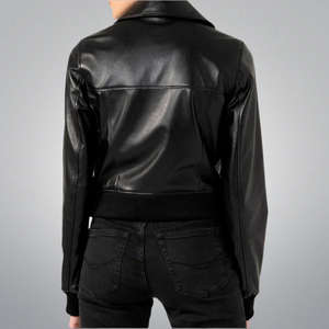 แจ็คเก็ตหนังแกะแท้สำหรับผู้หญิง ขายส่ง แบบมีซิป ระบายอากาศได้ดี สีพื้น ย้อมสีธรรมชาติ เป็นมิตรกับสิ่งแวดล้อม บุผ้านวม แฟชั่นฤดูหนาว - Product Image 2