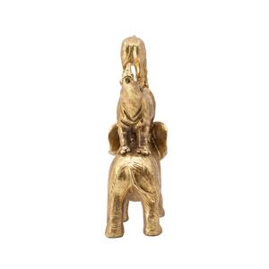 Figurine animale en métal doré avec éléphant rhinocéros et zèbre pour table basse moderne et présentoir contemporain - Product Image 6